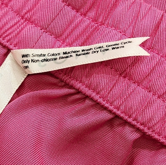 Soma Pajama Woven Set Long Sleeve Notch Collar Top Matching Pants Pink Sz L EUC - Picture 6 of 8